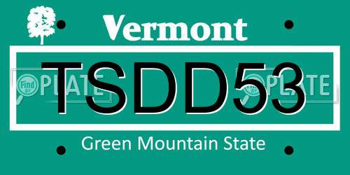 TSDD53 Vermont License Plate