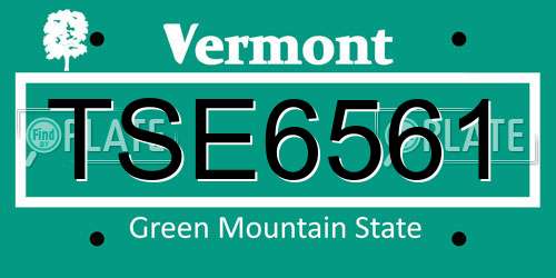 TSE6561 Vermont License Plate