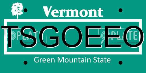 TSGOEEO Vermont License Plate