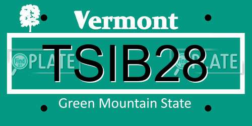 TSIB28 Vermont License Plate
