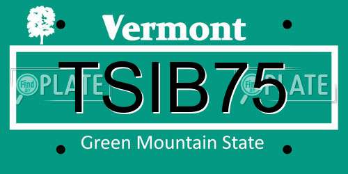 TSIB75 Vermont License Plate