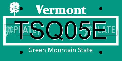 TSQ05E Vermont License Plate