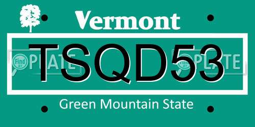 TSQD53 Vermont License Plate