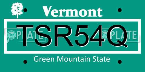 TSR54Q Vermont License Plate