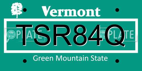 TSR84Q Vermont License Plate