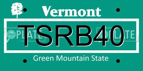TSRB40 Vermont License Plate