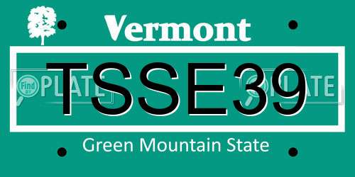 TSSE39 Vermont License Plate