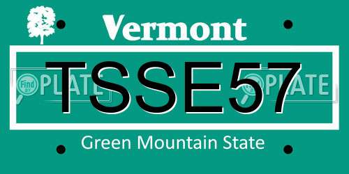 TSSE57 Vermont License Plate