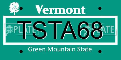 TSTA68 Vermont License Plate