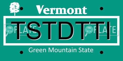 TSTDTTI Vermont License Plate