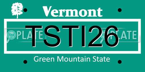 TSTI26 Vermont License Plate