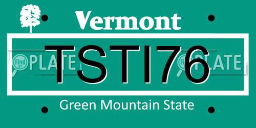 TSTI76 Vermont License Plate