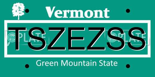 TSZEZSS Vermont License Plate
