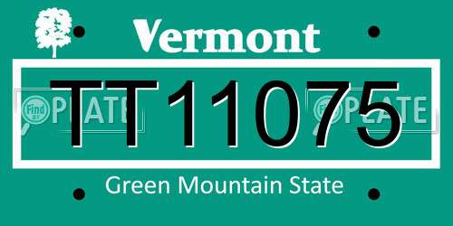 TT11075 Vermont License Plate