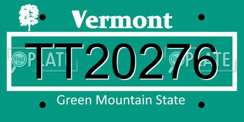 TT20276 Vermont License Plate