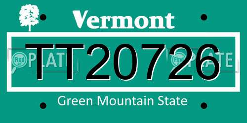 TT20726 Vermont License Plate