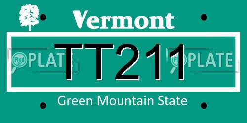 TT211 Vermont License Plate