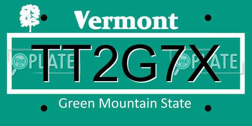 TT2G7X Vermont License Plate