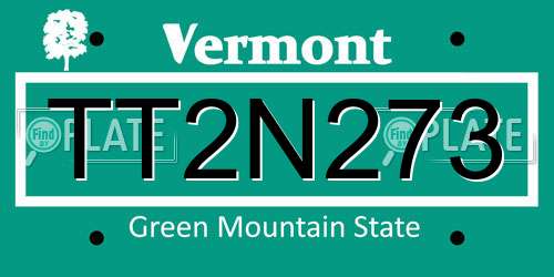 TT2N273 Vermont License Plate