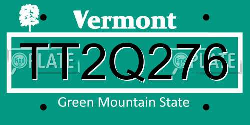 TT2Q276 Vermont License Plate