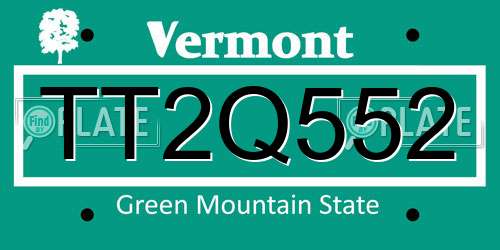 TT2Q552 Vermont License Plate