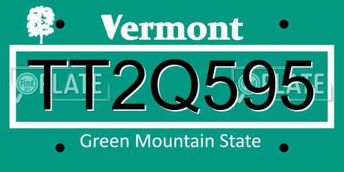 TT2Q595 Vermont License Plate