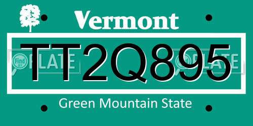 TT2Q895 Vermont License Plate