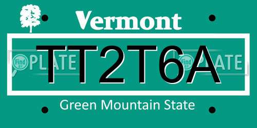 TT2T6A Vermont License Plate