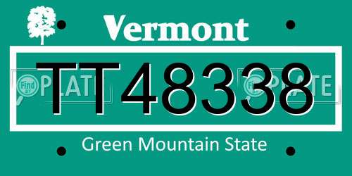 TT48338 Vermont License Plate