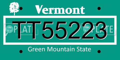 TT55223 Vermont License Plate
