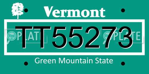 TT55273 Vermont License Plate