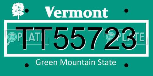 TT55723 Vermont License Plate