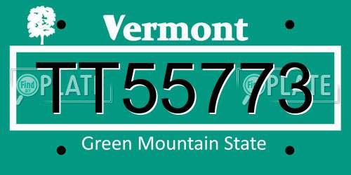 TT55773 Vermont License Plate