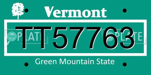 TT57763 Vermont License Plate