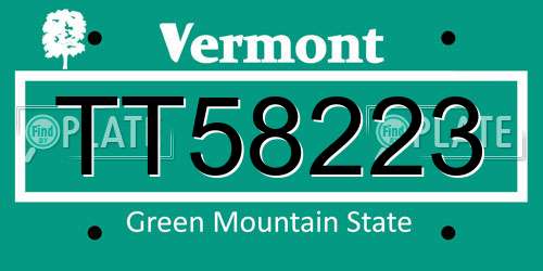TT58223 Vermont License Plate