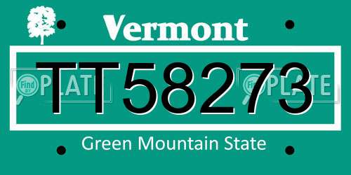 TT58273 Vermont License Plate