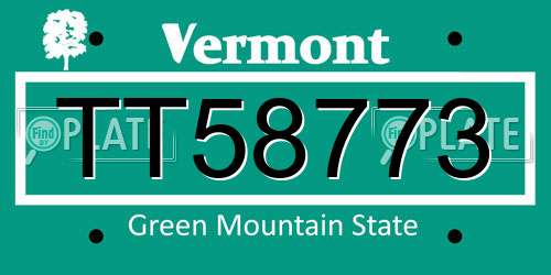TT58773 Vermont License Plate