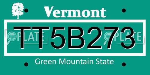 TT5B273 Vermont License Plate