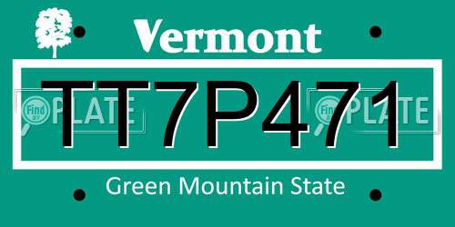 TT7P471 Vermont License Plate
