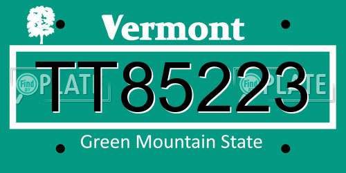TT85223 Vermont License Plate