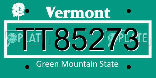 TT85273 Vermont License Plate