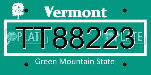 TT88223 Vermont License Plate
