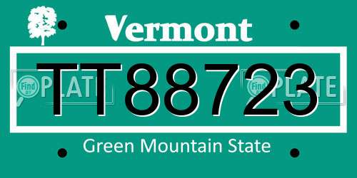TT88723 Vermont License Plate