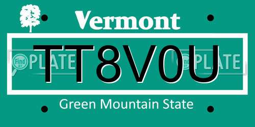 TT8V0U Vermont License Plate