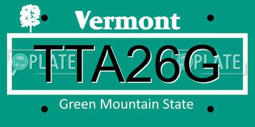 TTA26G Vermont License Plate