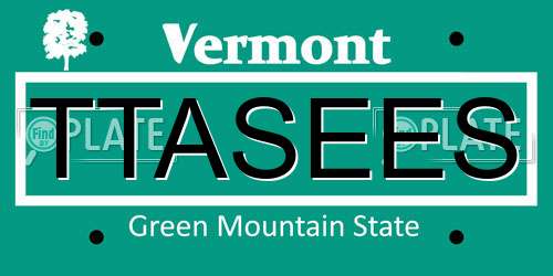 TTASEES Vermont License Plate