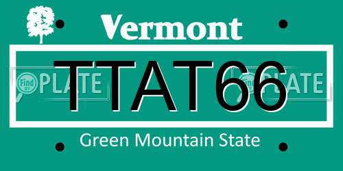 TTAT66 Vermont License Plate