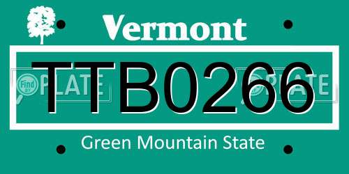 TTB0266 Vermont License Plate