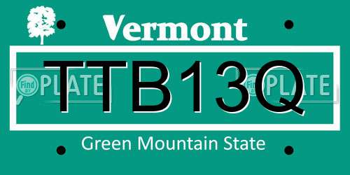 TTB13Q Vermont License Plate