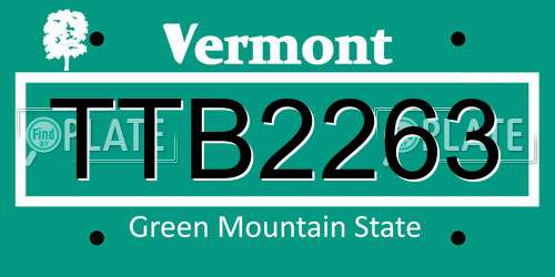 TTB2263 Vermont License Plate
